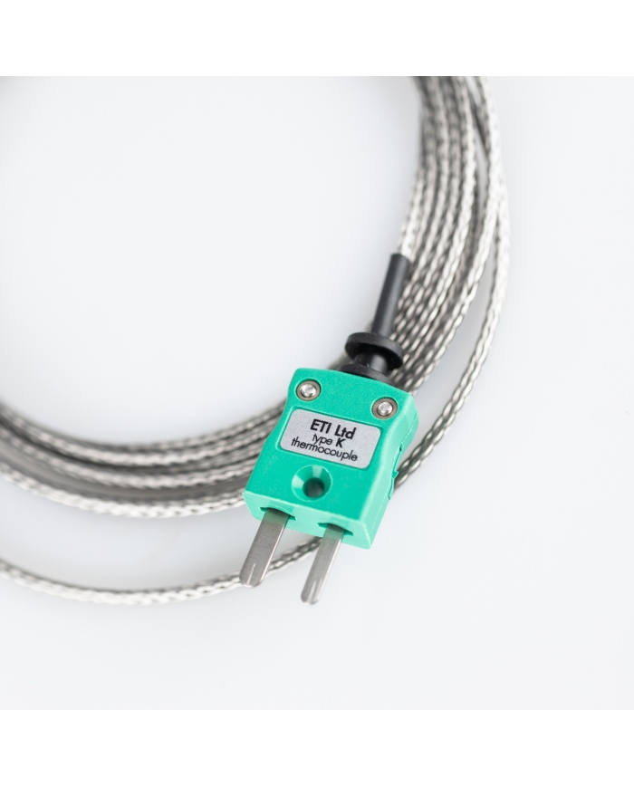 ETI Givare, termoelement typ K, insticksgivare med nål för ugn, 4 x 225mm med 2 meter flätad kabel i rostfritt stål