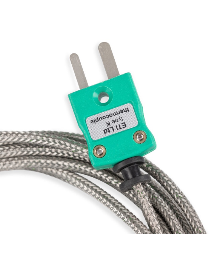 ETI Givare, termoelement typ K, snabb trådgivare Ø3mm, för höga lufttemperatur, t.ex. ugnar och värmeskåp, 1 meter värmetålig glasfiber-kabel