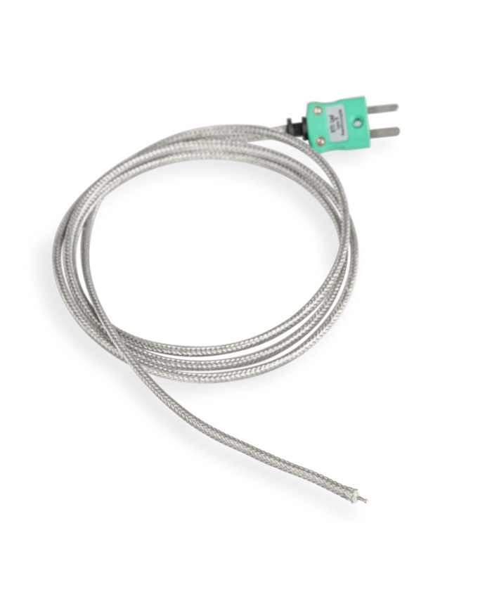 ETI Givare, termoelement typ K, snabb trådgivare Ø3mm, för höga lufttemperatur, t.ex. ugnar och värmeskåp, 1 meter värmetålig glasfiber-kabel