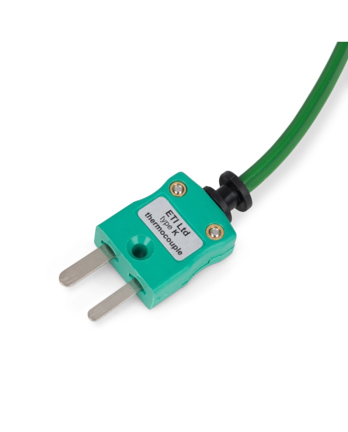 ETI Givare, termoelement typ K, för temperaturmätning på rör, fixering med givaren i slangklämma, upp till Ø50mm, PVC-kabel, 2 meter