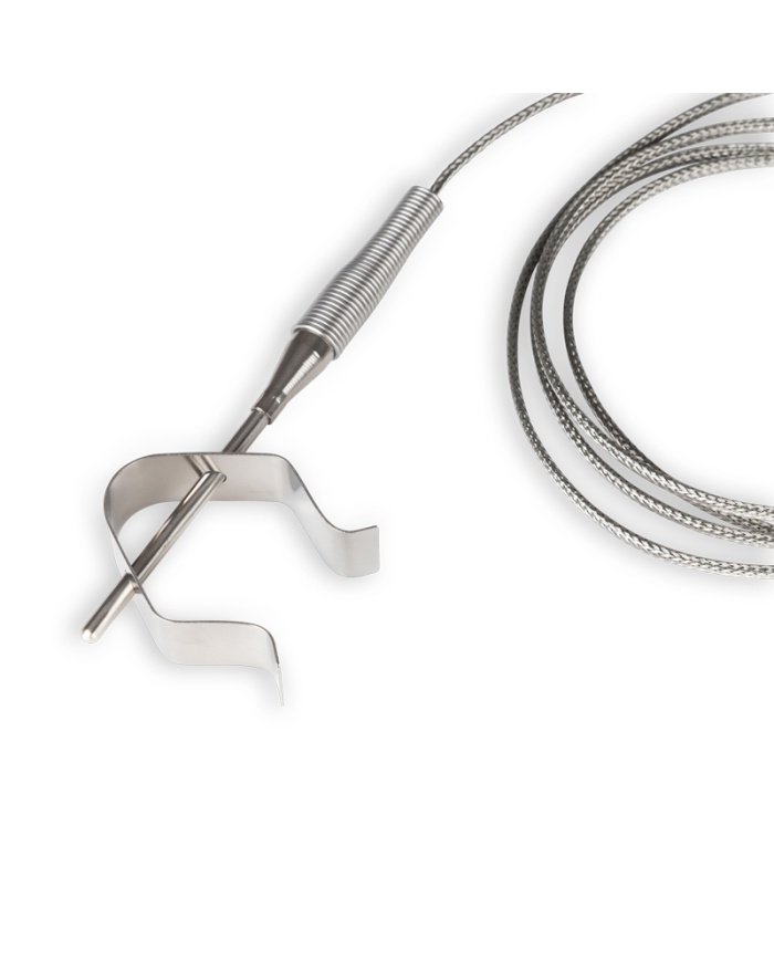 ETI Givare, termoelement typ K, ugnsgivare med rostfri klämma för ugnsfat. ETI Givare Ø3,5 x 50mm, 1,2 meter flätad kabel