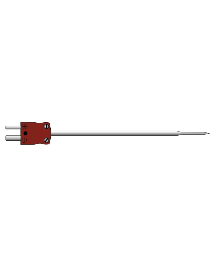 ETI Givare, termoelement typ T, tunn, snabb nålgivare för instick utan kabel direkt till termometer, perfekt för kött, Ø1,8 mm x 120 mm