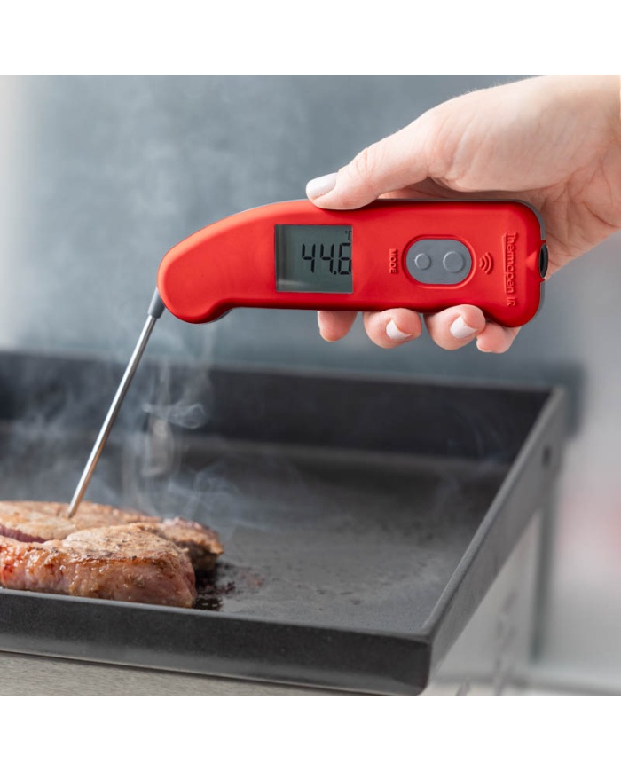 ETI Thermapen® IR-termometer. Kombinerad termometer för livsmedel med IR och utfällbar nålgivare. Kalibreringscertifikat