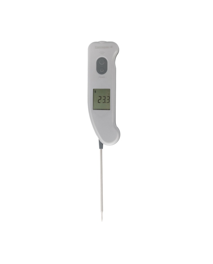ETI Termometer Thermapen® IR Blue. Med utfällbar insticksgivare och yttemperatur med beröringsfri IR. Max och Min. Överföring av mätdata med Bluetooth.