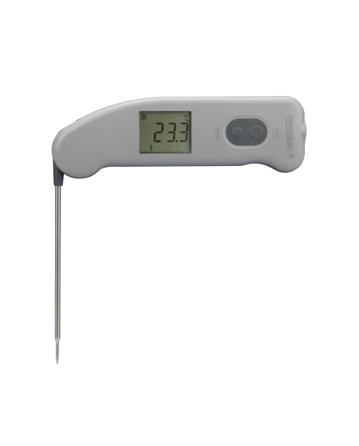 ETI Termometer Thermapen® IR Blue. Med utfällbar insticksgivare och yttemperatur med beröringsfri IR. Max och Min. Överföring av mätdata med Bluetooth.