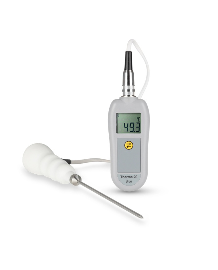 ETI Termometer Therma® 22 Blue, temperaturöverföring med Bluetooth. För NTC-termistorgivare, Lumbergkontakt. Gratis app för mobiltelefon. Med kalibreringscertifikat.