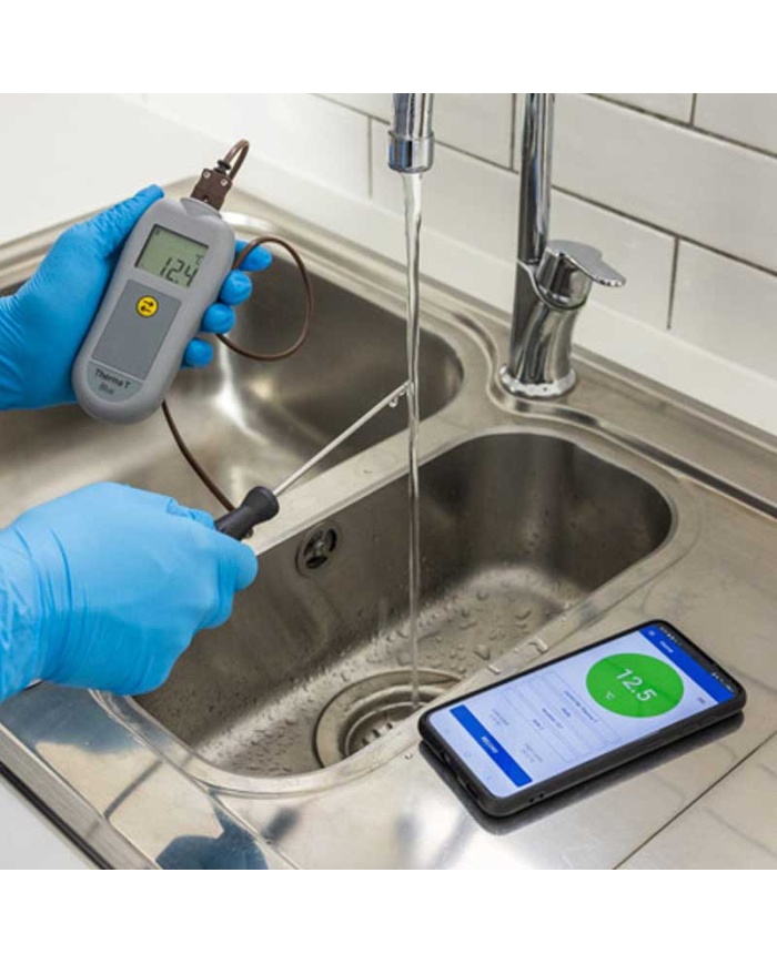 ETI Termometer Therma® T Blue, temperaturöverföring med Bluetooth. För givare termoelement Typ T. Gratis app för mobiltelefon. Med kalibreringscertifikat.