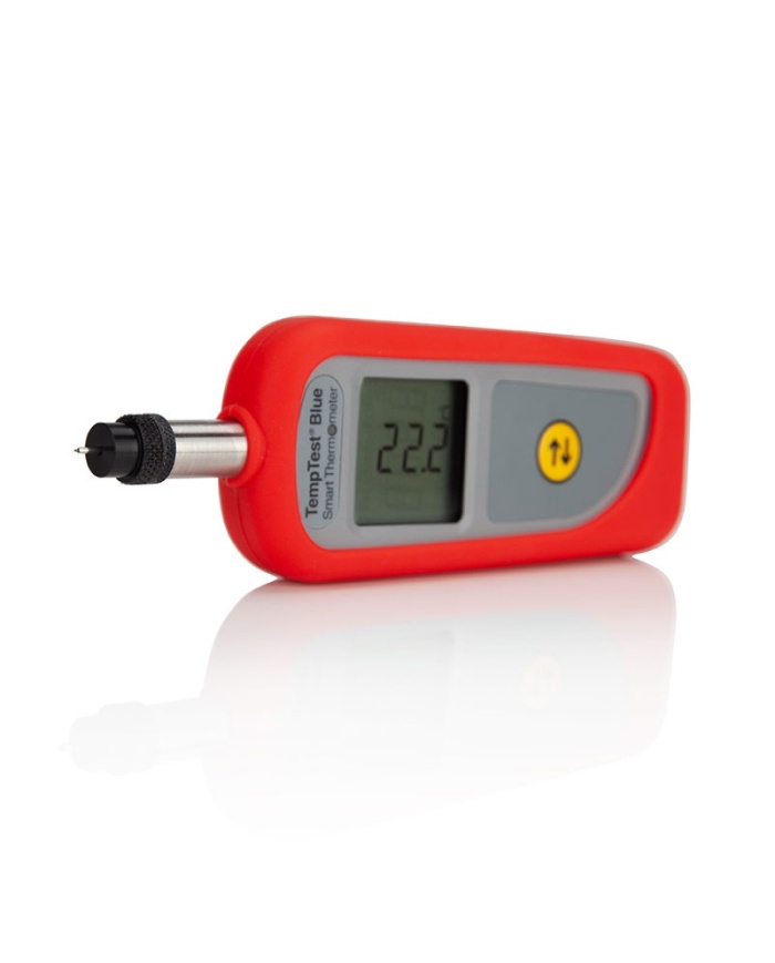 ETI TempTest® Bluetooth termometer för mätning av temperatur på däck. Skickar mätdata trådlöst. SDK-kit finns som utvecklarverktyg. Roterande display. IP67.