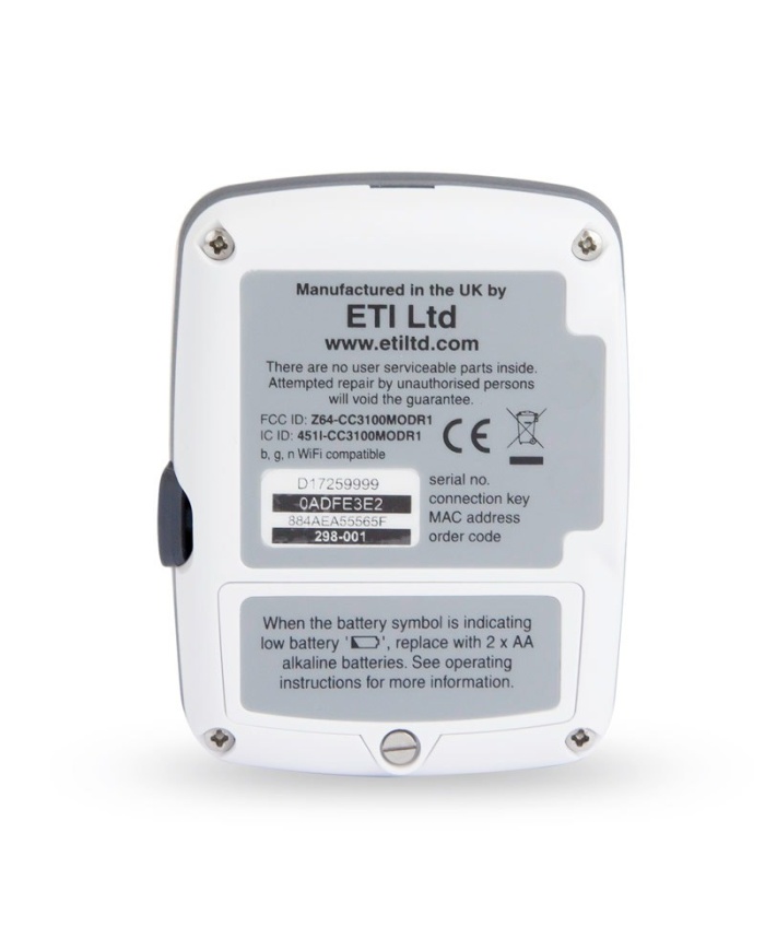 ETI ThermaData® WiFi TD Temperaturlogger. Intern givare av typ termistor. Med display. Kalibreringscertifikat