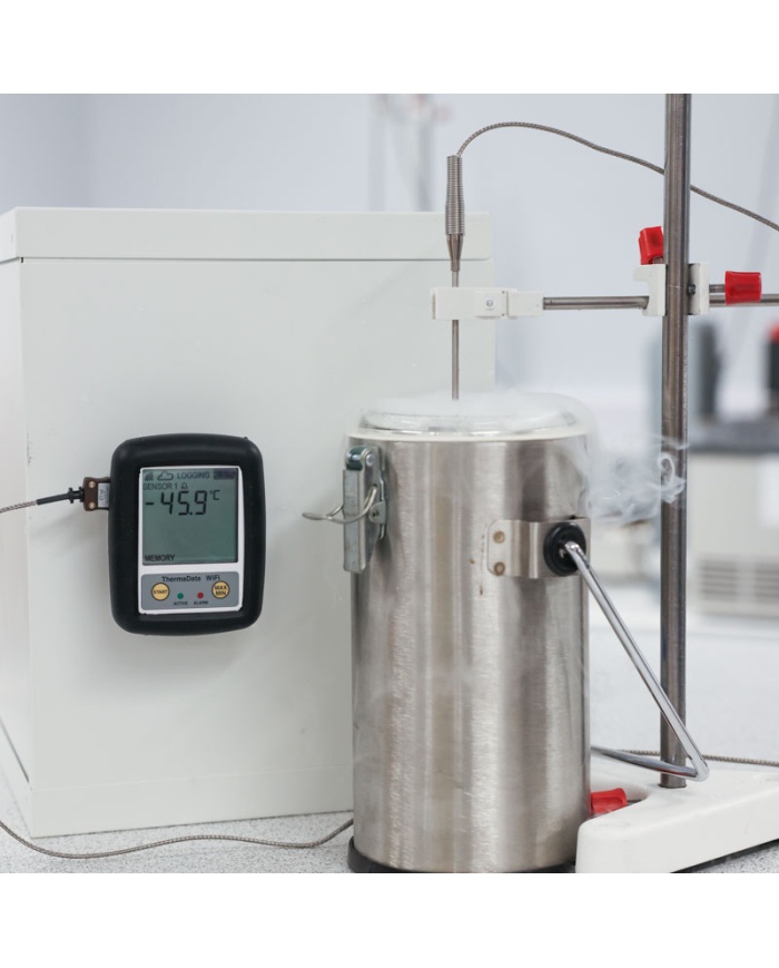 ETI ThermaData® WiFi TD2TC Temperaturlogger. 2-kanalig. Med display. För 2st externa givare termoelement typ T. Kalibreringscertifikat