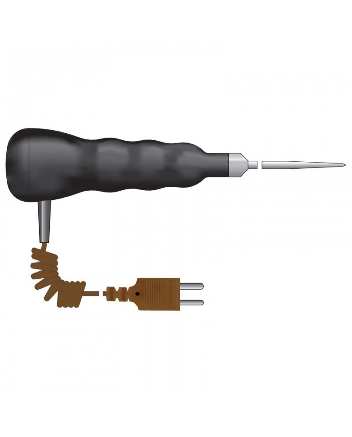 ETI Givare, termoelement typ T, vattentät IP67 insticksgivare med kraftigt handtag, Ø3.3 x 130mm, 1 meter spiralkabel