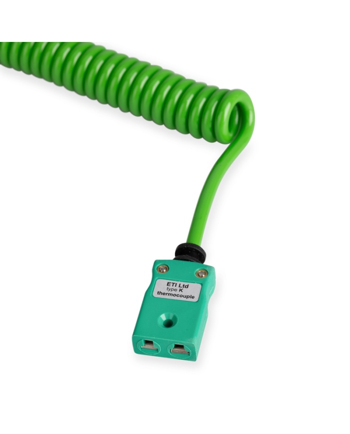 ETI Förlängningskabel för givare termoelement typ K - förlänger din givare med 1 meter, spiralkabel.
