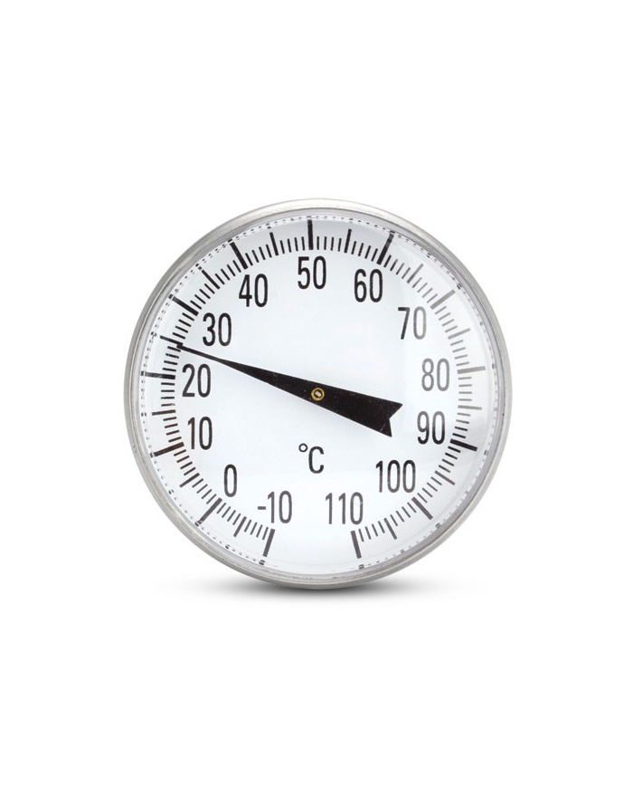 ETI Analog instickstermometer, 130mm lång, med rund 45mm mättavla, mätområde -10 till +110°C