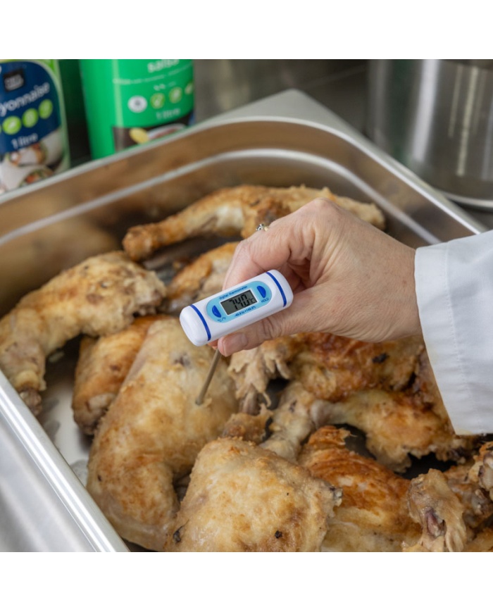 ETI Instickstermometer i pennformat med display riktad uppåt, med skydd och min- / maxvisning