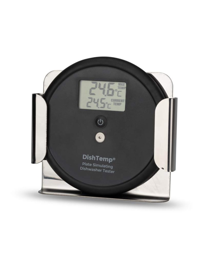 ETI DishTemp®. Smart termometer för diskmaskiner. Den simulerar en tallrik och sparar högsta temperatur för avläsning