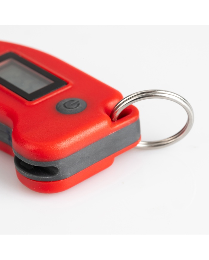 ETI Digital miniatyr-termometer med insticksnål. Kan fästas på din nyckelknippa. Röd.