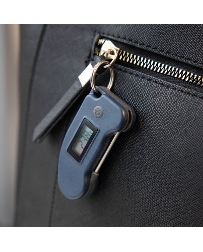 ETI Digital miniatyr-termometer med insticksnål. Kan fästas på din nyckelknippa. Blå.