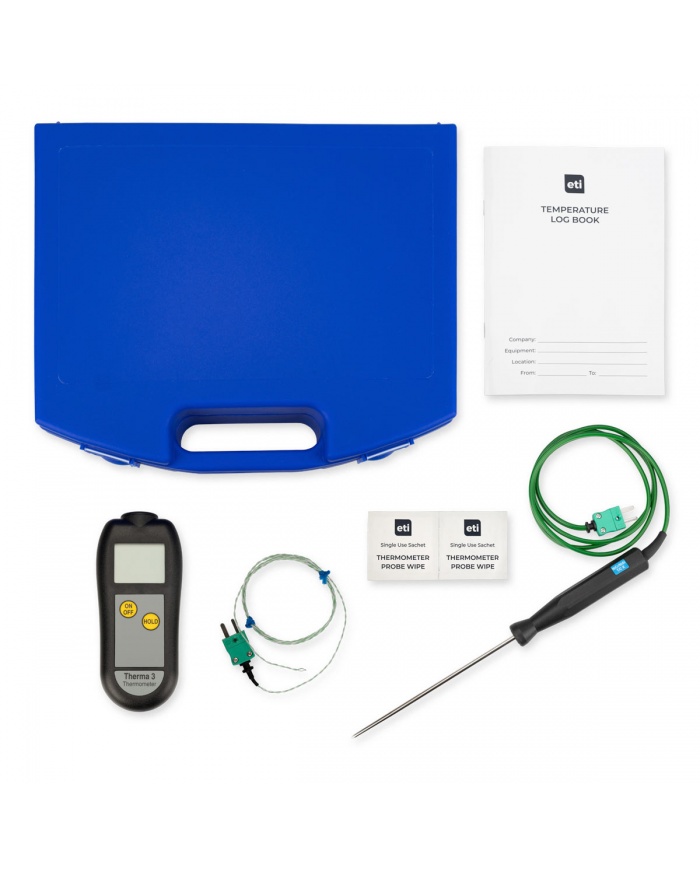 ETI Catering kit i väska med termometer Therma 3® , givare, rengöringsservetter och loggbok