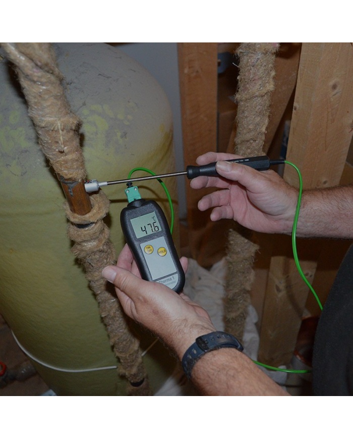 ETI Termometer-kit för legionella-kontroller för vattentemperatur. Innehåller termometer Therma® 1, insticksgivare, ytgivare, trådgivare, timer, bärväska, m.m.