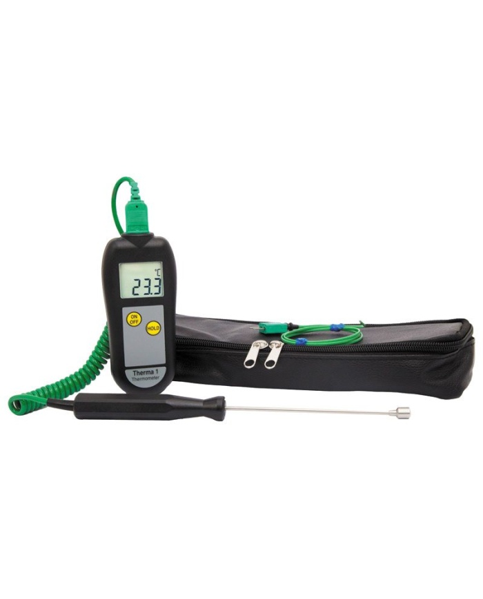 ETI Termometer-kit, standard, för legionella-kontroller för vattentemperatur. Innehåller termometer Therma® 1, ytgivare, trådgivare, bärväska, m.m.