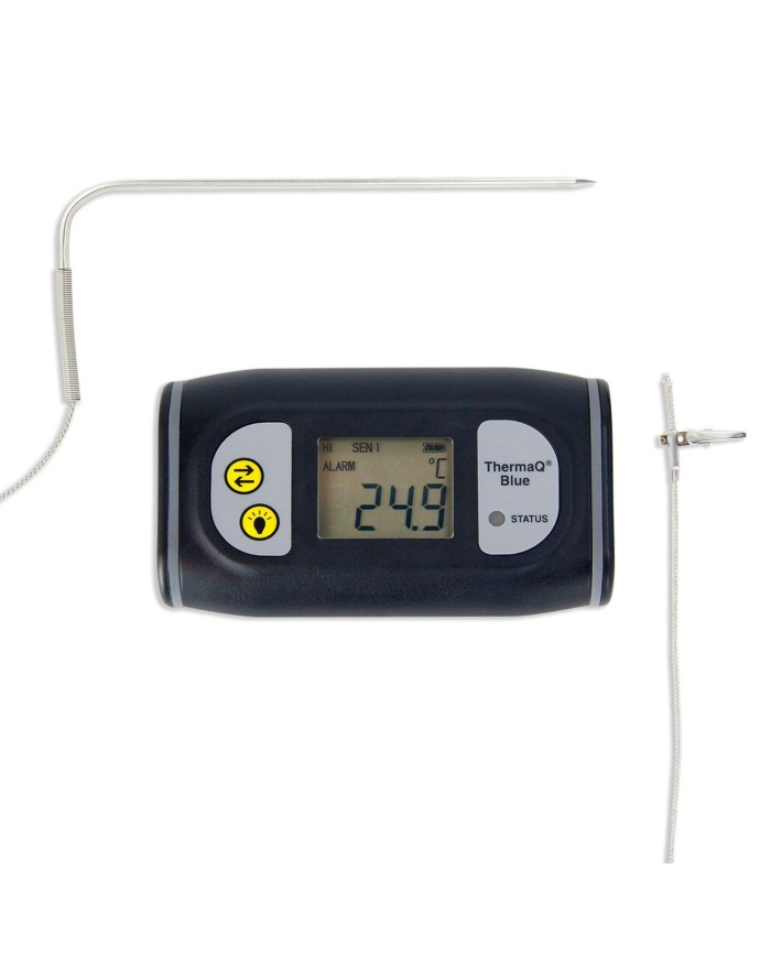 ETI ThermaQ® Blue termometer. 2-kanalig temperaturmätning, Typ K, med Bluetooth-överföring av mätdata till din mobil. Gratis app. Kalibreringscertifikat.