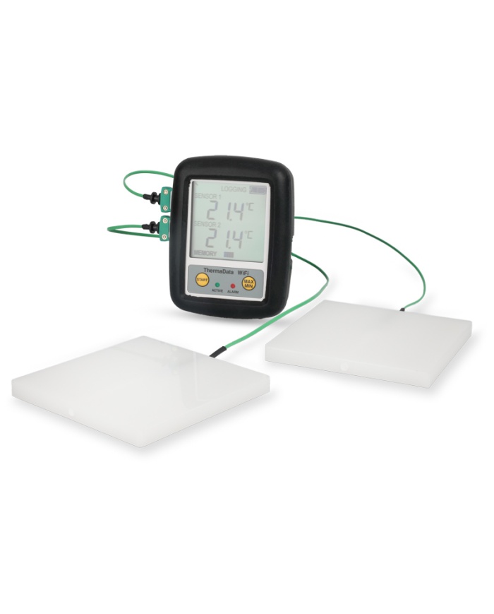 ETI ThermaQ® WiFi Logger-kit för kyl & frys-temperaturer. Ingår 2st givare, Typ K, för trådlös temperaturmätning med WiFi-överföring av mätdata till molnet och din mobil. Gratis kalibreringscertifikat.